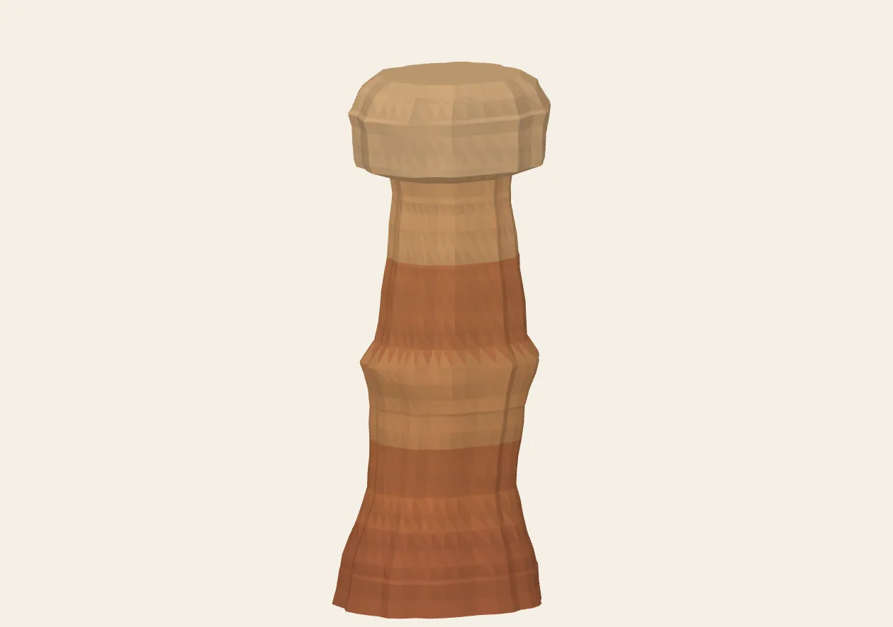 Original generic capped column, with a projecting upper cap and a narrower section beneath it.
