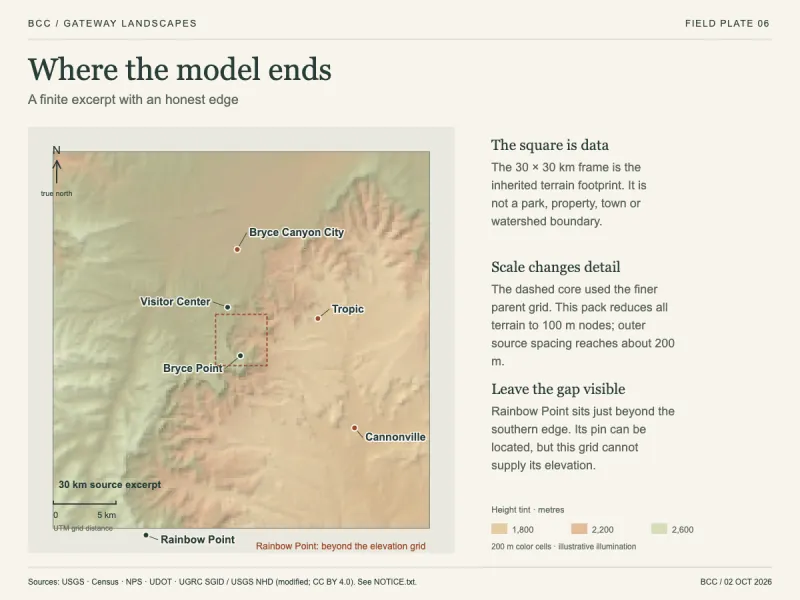 The extent of the terrain model