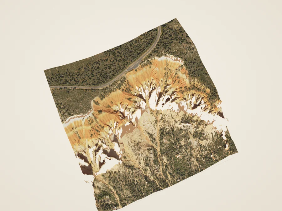The ground beneath the Ponderosa Canyon rim, presented without modeled tree crowns.