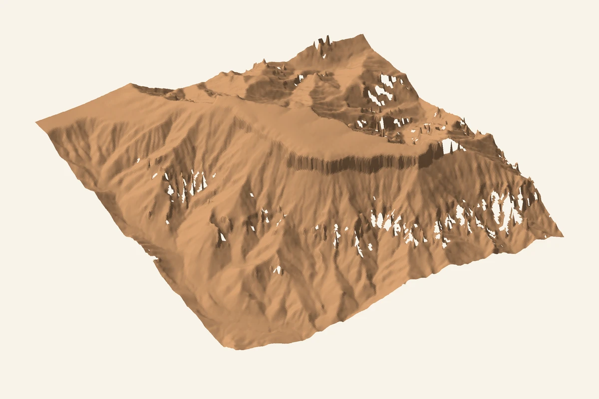 Derived terrain relief of Boat Mesa, with the supported source surface retained.